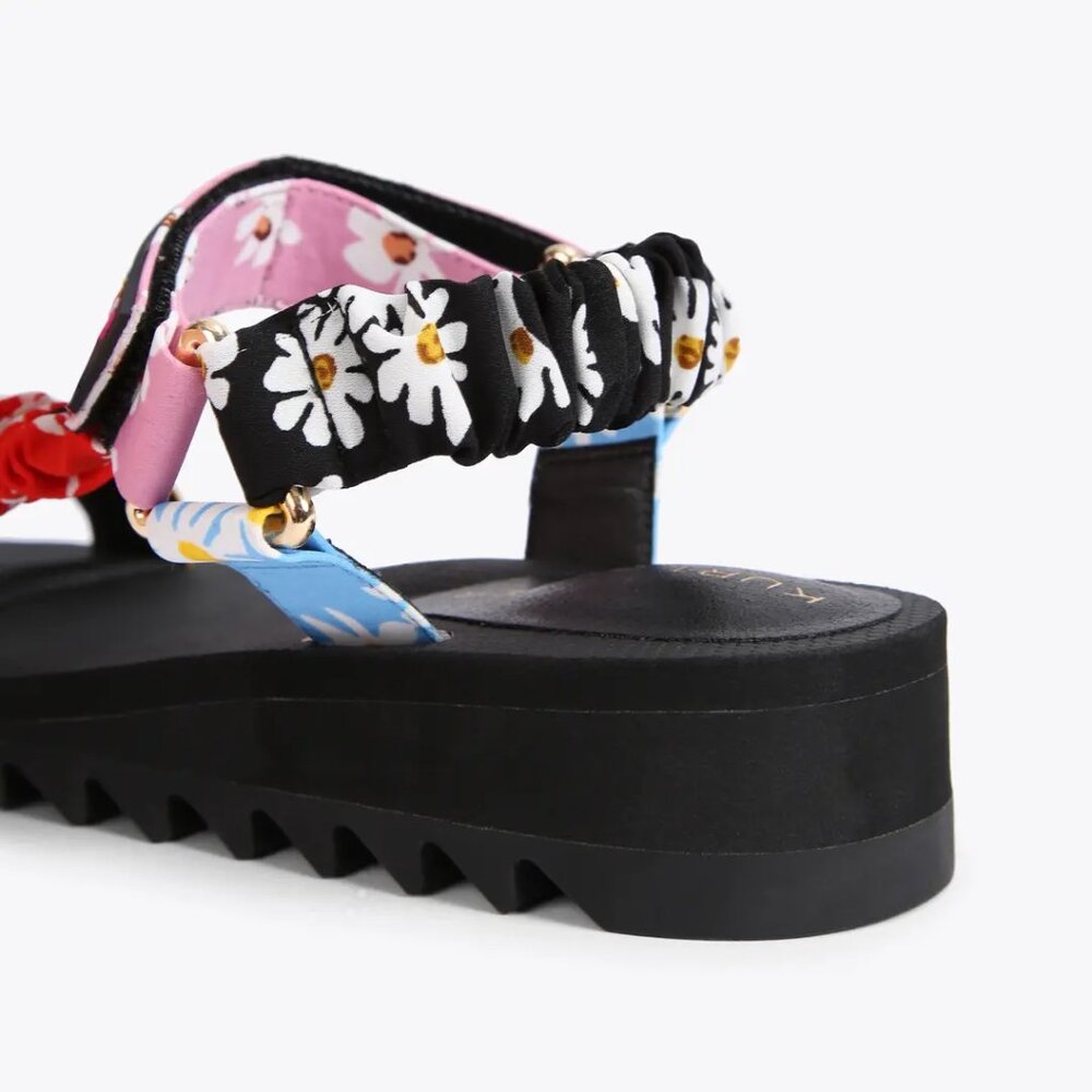 NEW Kurt Geiger London Women's Orion Embellished Floral Wedge Open Toe Sandals - Picture 6 of 7